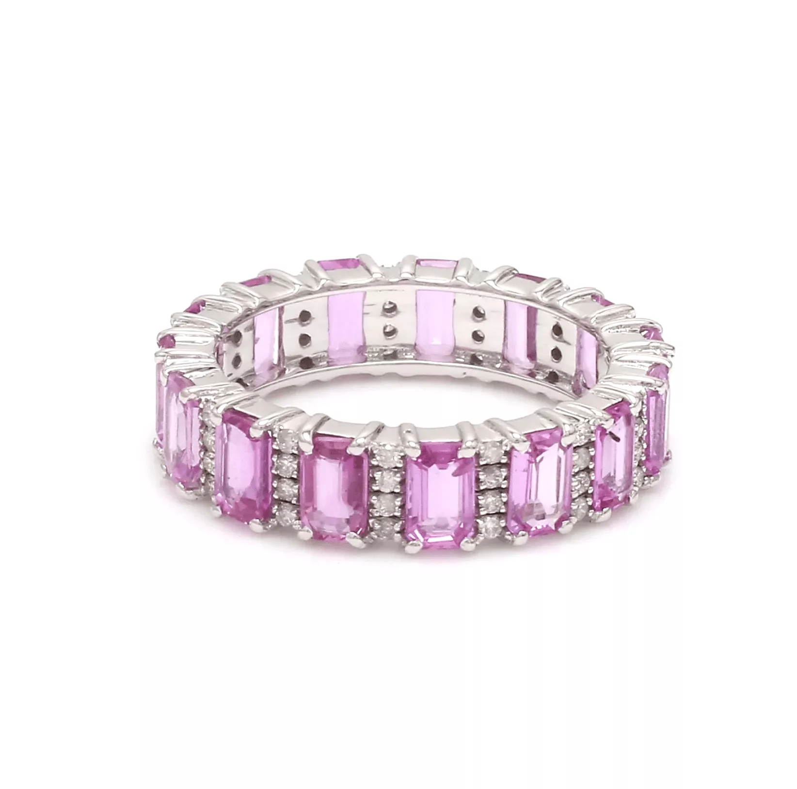 Pink Sapphire and Diamond Eternity Ring