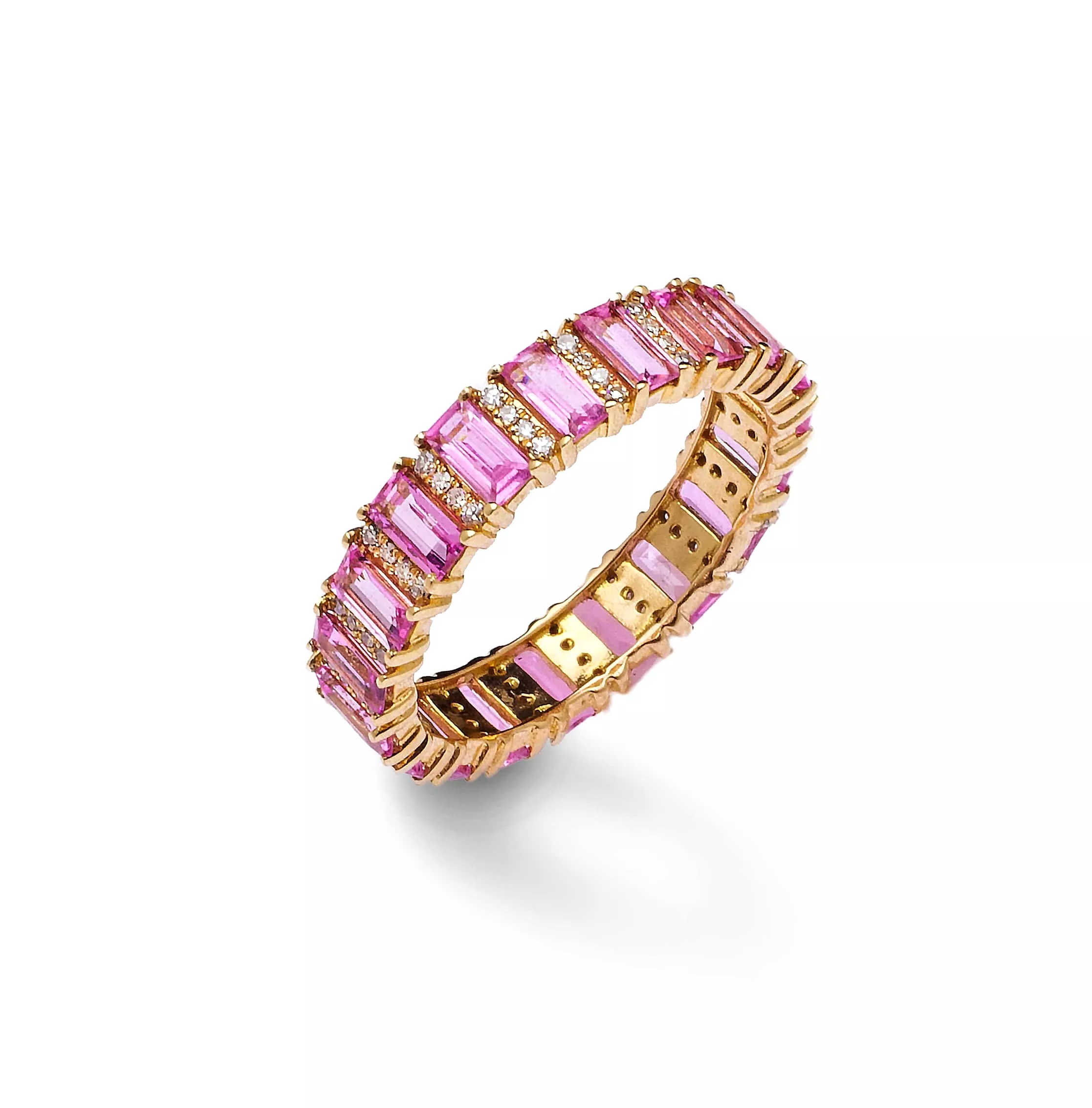 Pink Sapphire and Diamond Eternity Ring