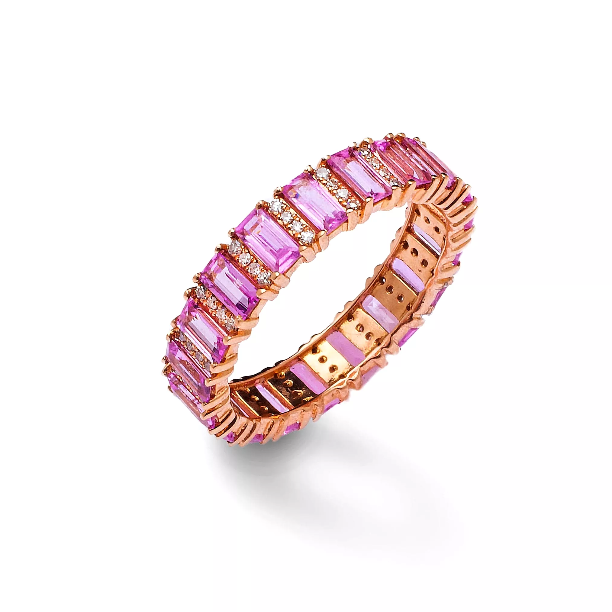 Pink Sapphire and Diamond Eternity Ring