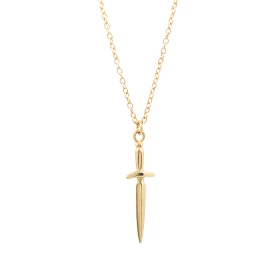 Pixie Dagger Necklace - 14k Yellow Gold