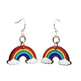 Rainbow Wood Earrings