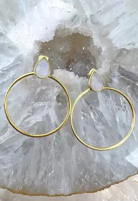 Rebecca Earrings-Moonstone