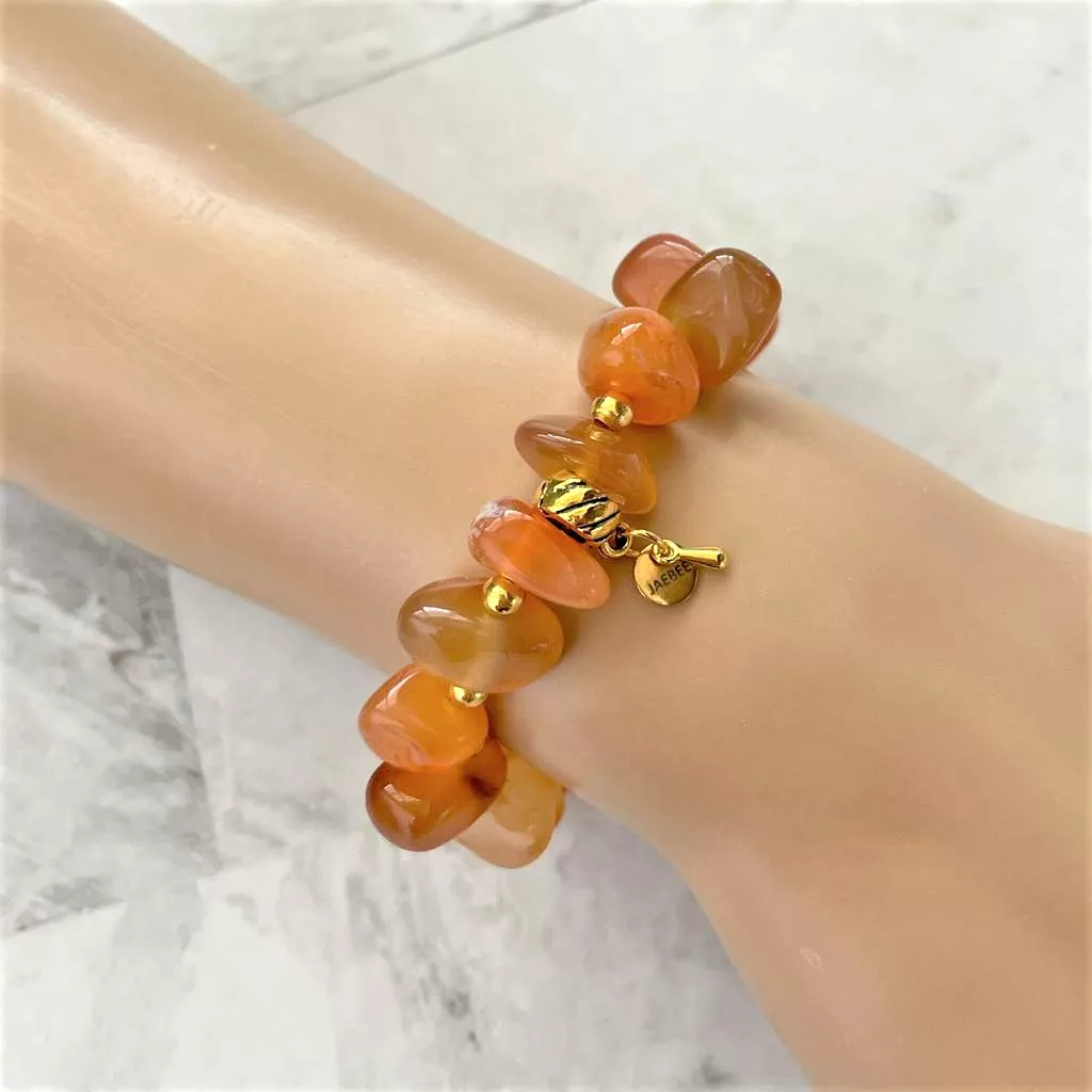 Red Agate Nugget Bracelet