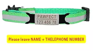 Reflective Cat Safety Buckle Collar Adjustable Custom Personalized ID Free Engraving Nylon Puppy Kittens Necklace