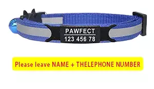 Reflective Cat Safety Buckle Collar Adjustable Custom Personalized ID Free Engraving Nylon Puppy Kittens Necklace