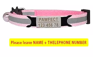 Reflective Cat Safety Buckle Collar Adjustable Custom Personalized ID Free Engraving Nylon Puppy Kittens Necklace