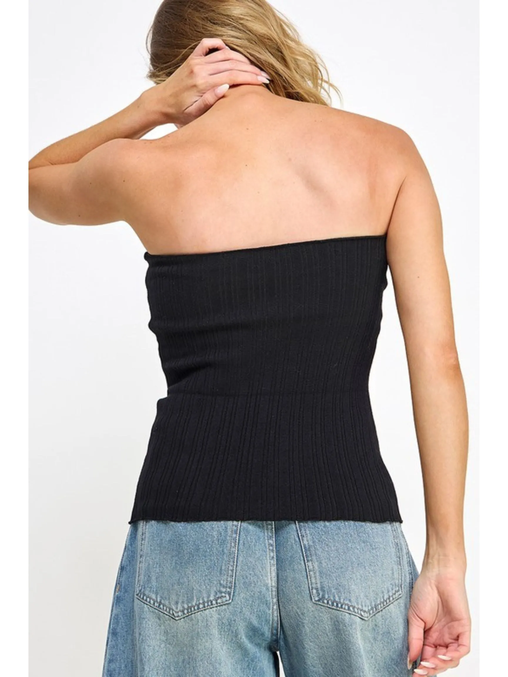 Ribbed Sweater Tube Top