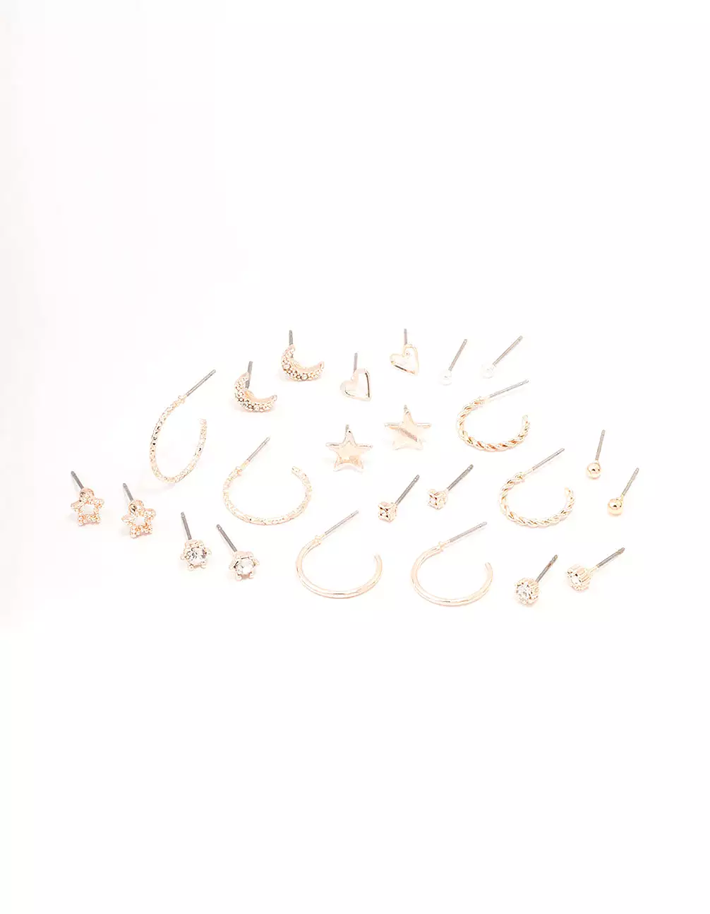 Rose Gold Celestial Heart Earring 12-Pack