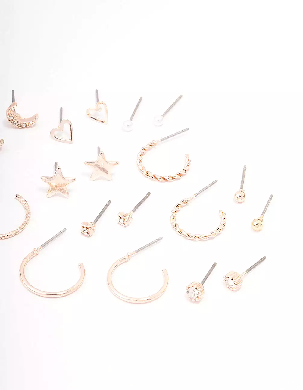 Rose Gold Celestial Heart Earring 12-Pack