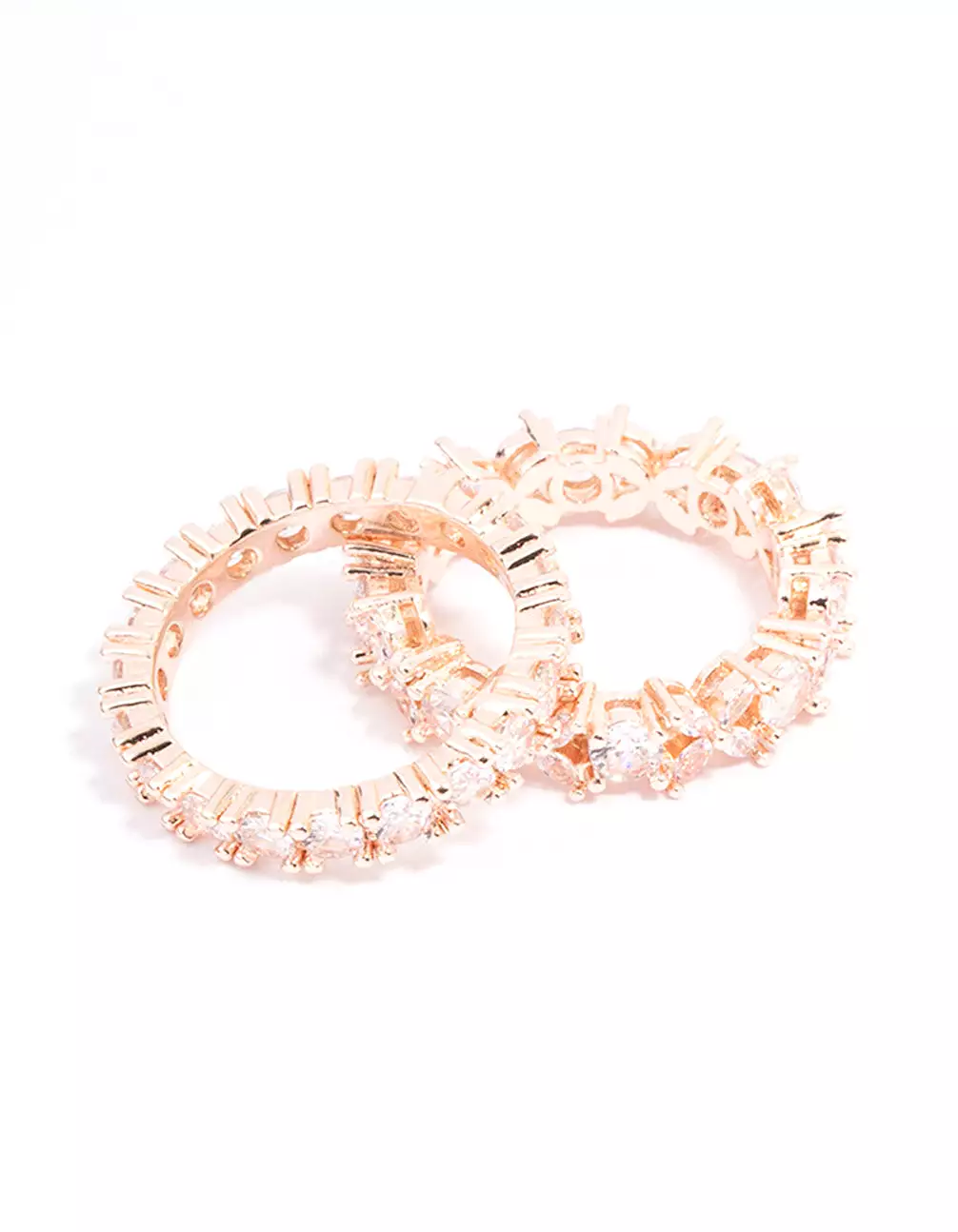 Rose Gold Flower Band Stacking Ring Set