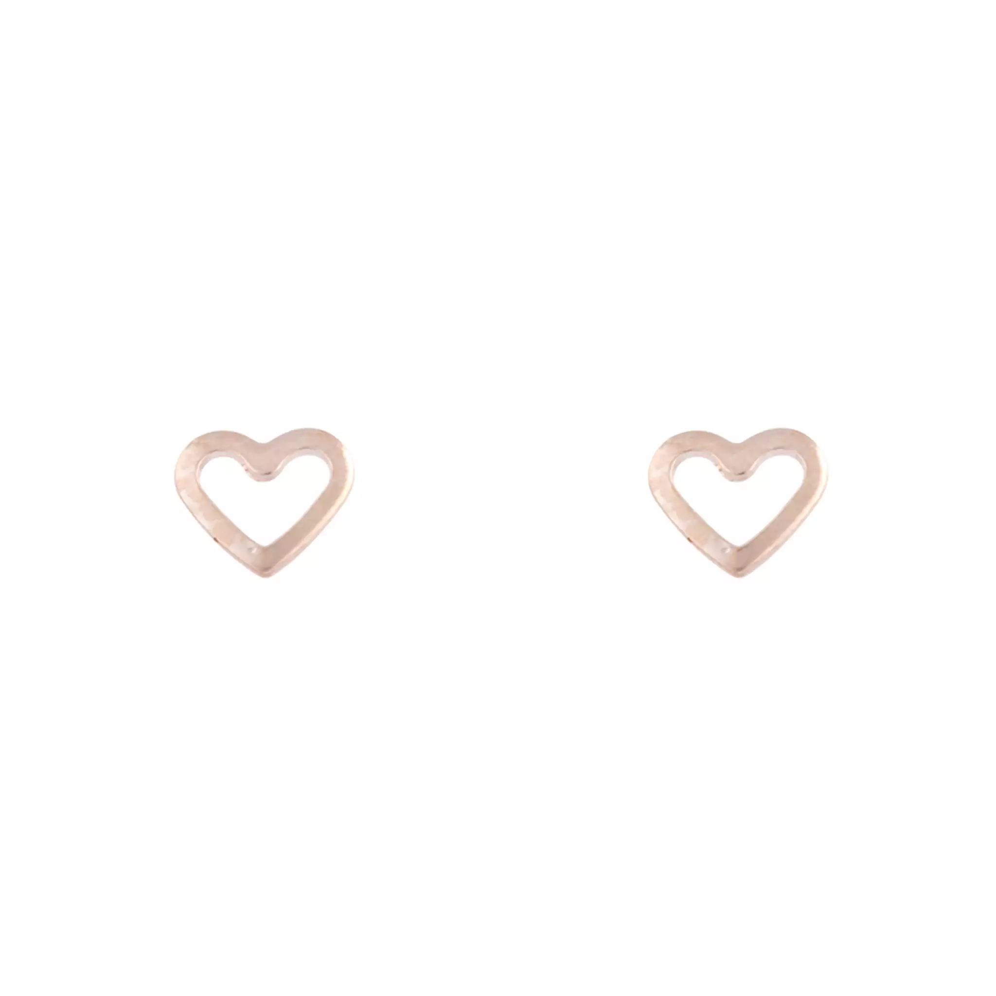 Rose Gold Open Heart Stud Earrings