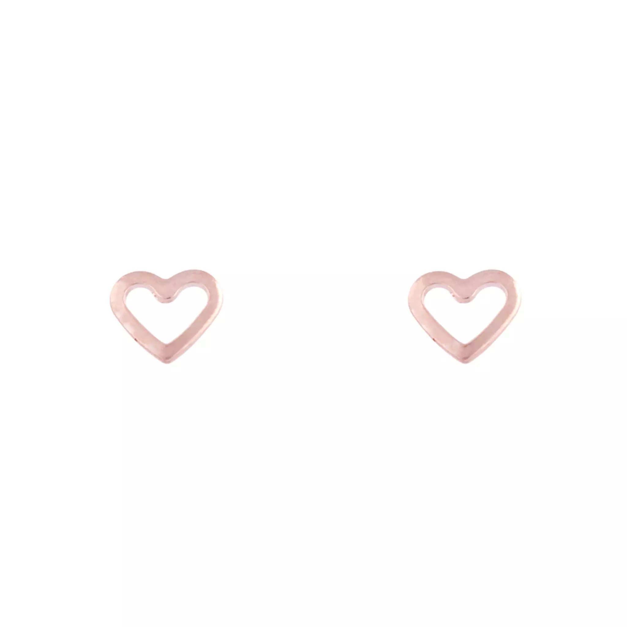 Rose Gold Open Heart Stud Earrings