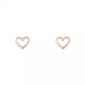 Rose Gold Open Heart Stud Earrings