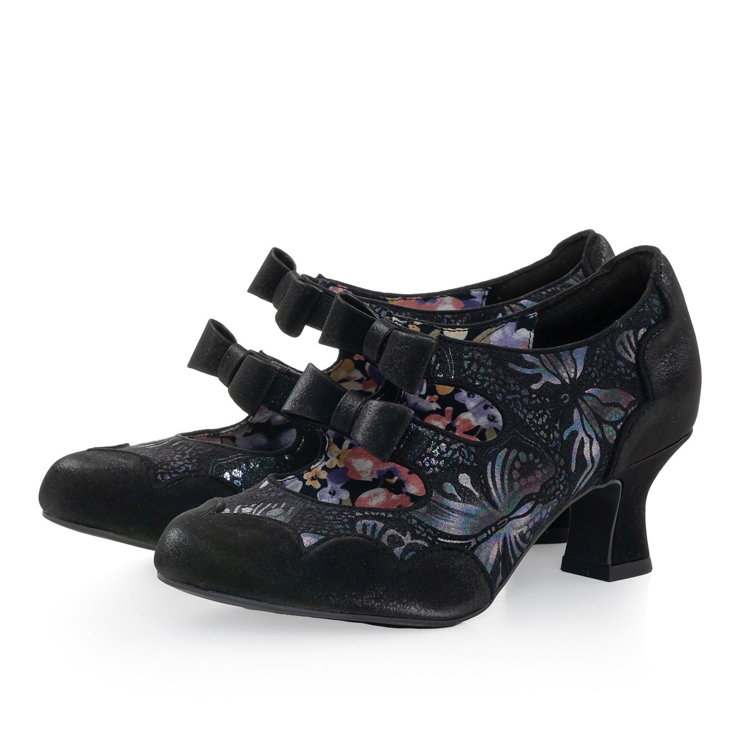 Ruby Shoo Sophia Onyx Heeled Court Shoes