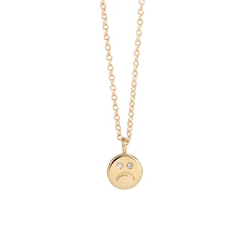 Sad Face Necklace - 14k Yellow Gold