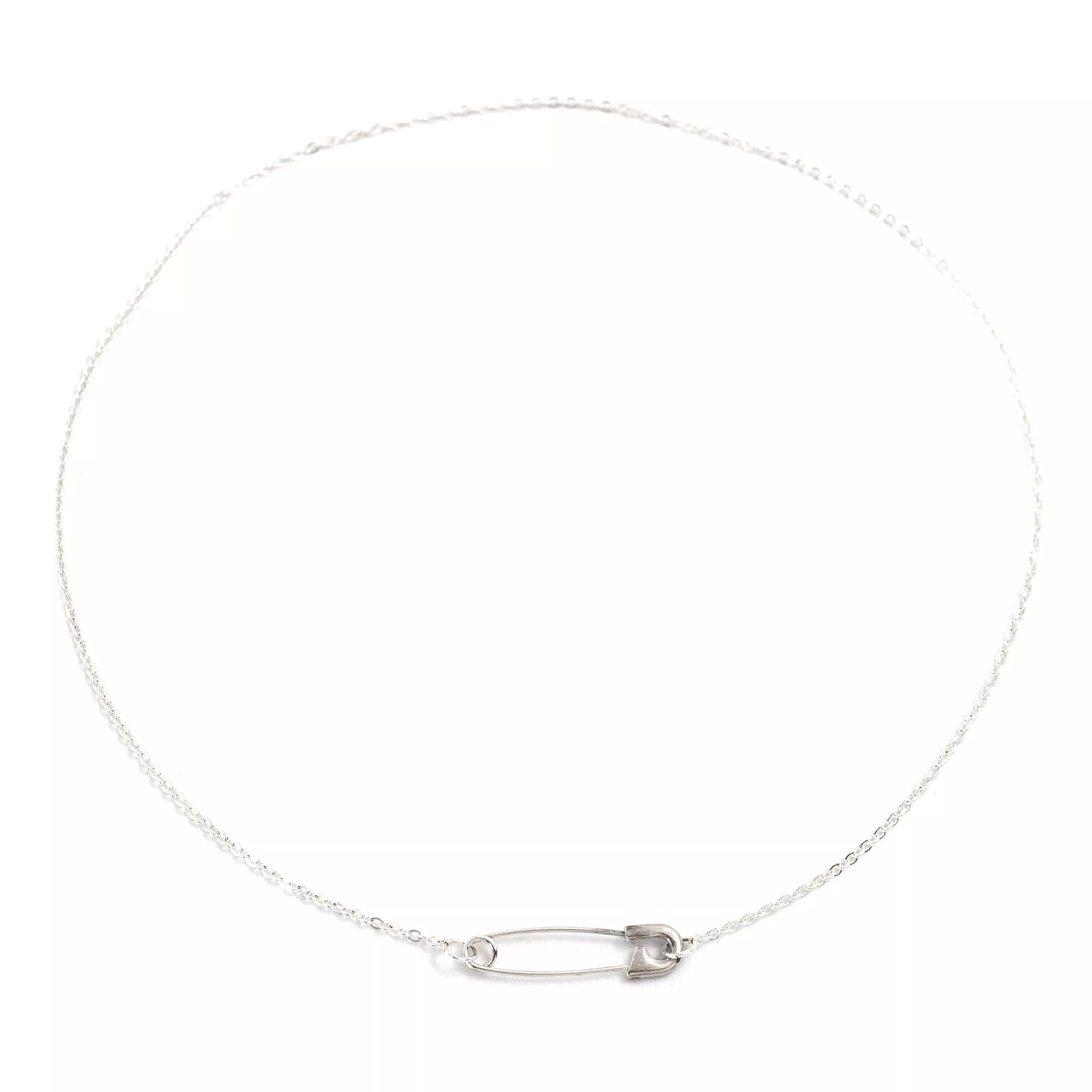 Safety Pin Necklace - Sterling Silver