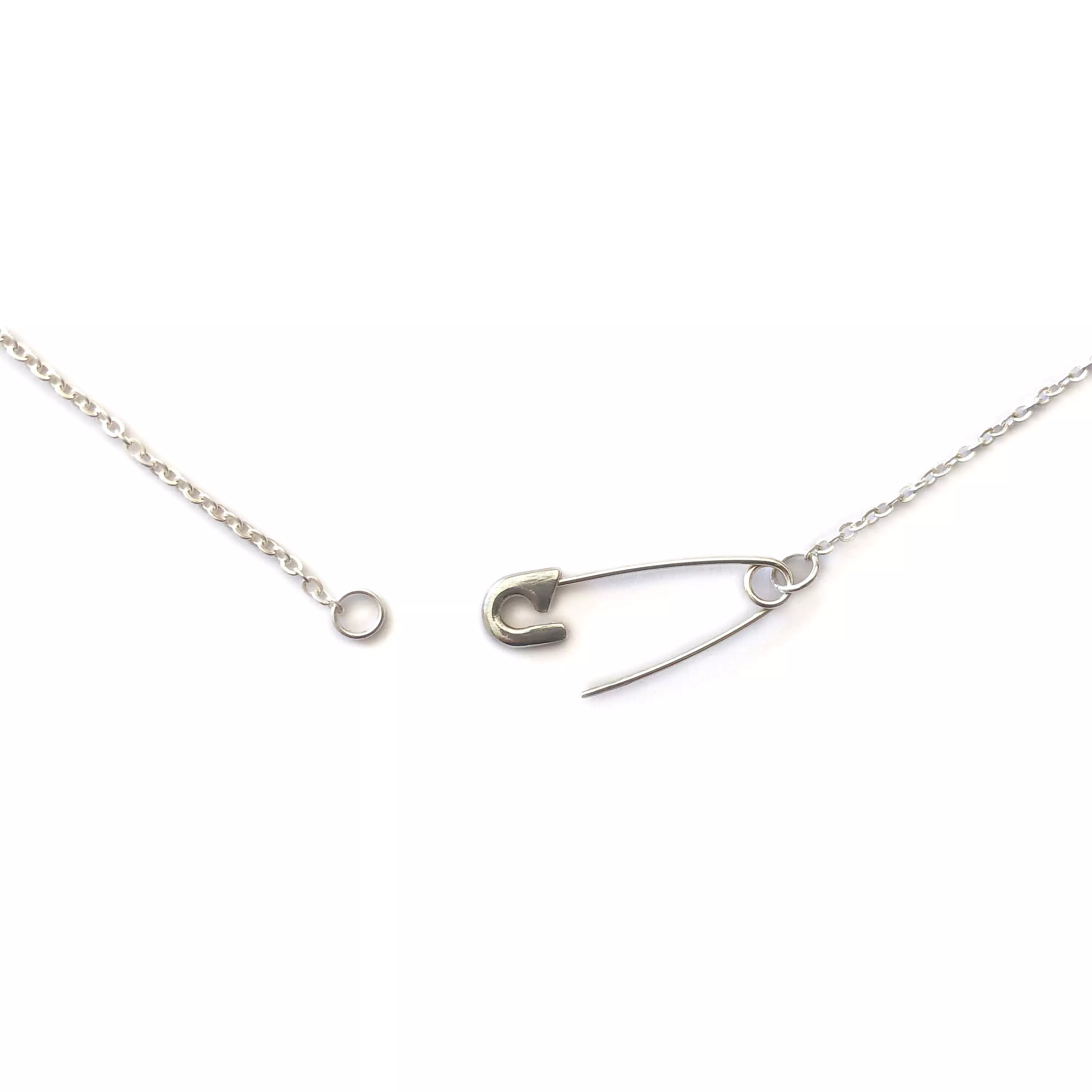 Safety Pin Necklace - Sterling Silver