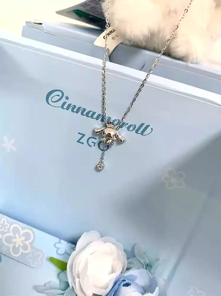 Sanrio licensed 925 silver cinnamoroll  blush necklace