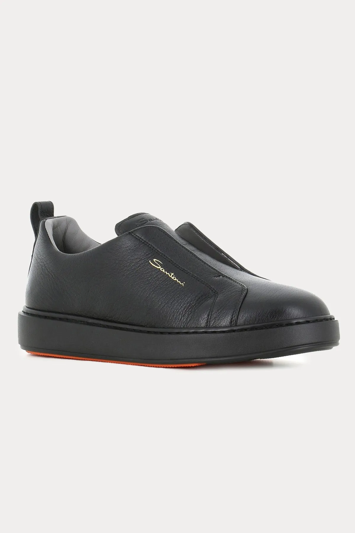 Santoni Lastik Bantl Deri Sneaker Ayakkab