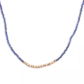 Sapphire & 14K Gold Beaded Necklace