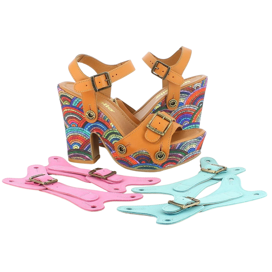 Sara Rainbow Pack - Camel, Aquamarine, Pink Straps