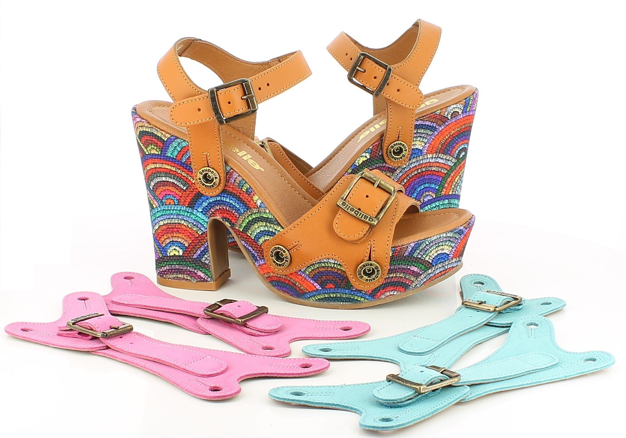 Sara Rainbow Pack - Camel, Aquamarine, Pink Straps