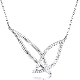 Silver Double Leaf Necklace - NTZ159