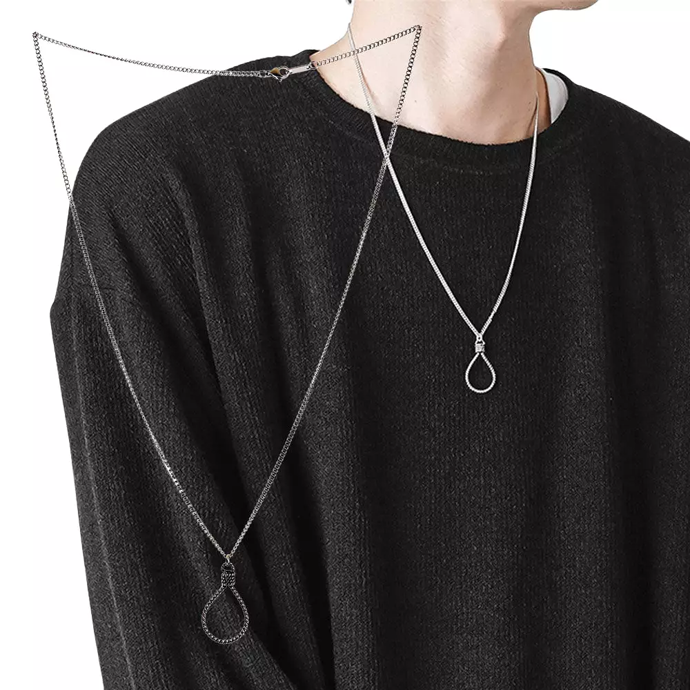 Silver Lasso Net Chain Necklaces for Men Korean Style Jewelry Kpop Idol Fashion Accessories Chic Celebrity