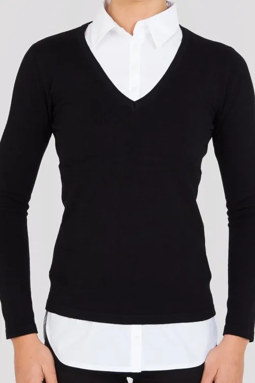 SkinnyShirt Long Sleeve Sweater Black