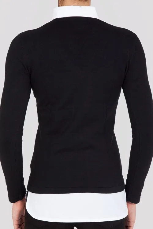 SkinnyShirt Long Sleeve Sweater Black