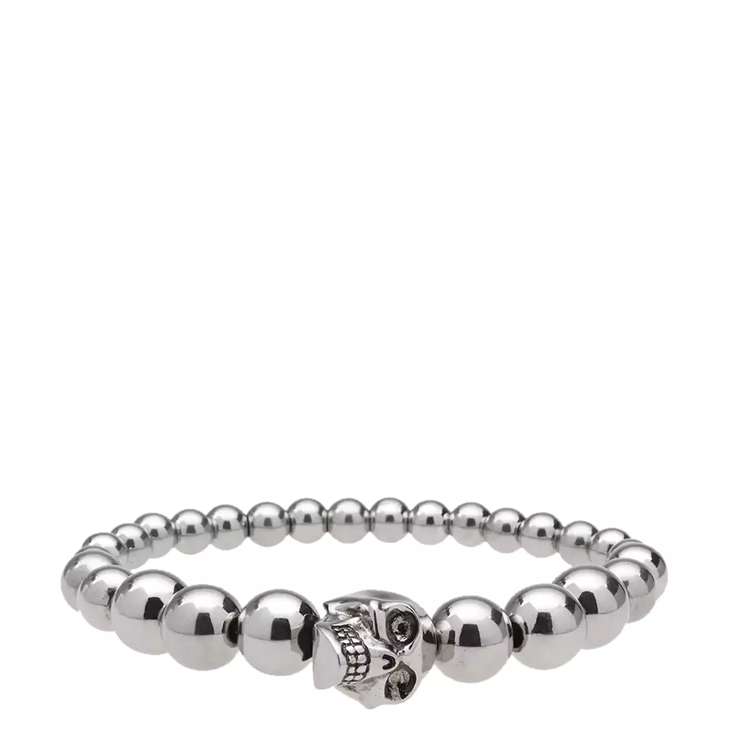 Skull Multi-beaded Bracelet, Silver