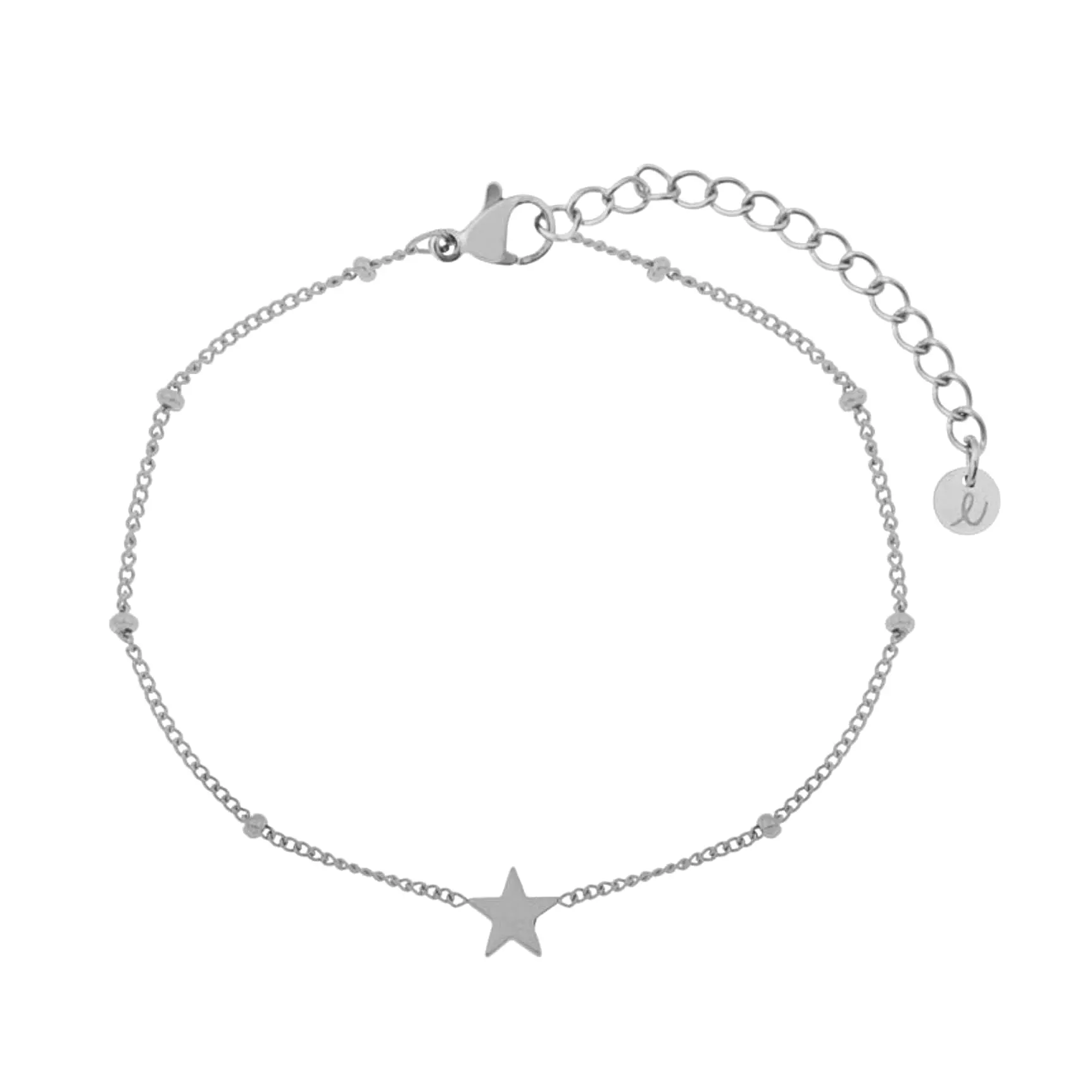 Stainless steel BRACELET SHARE CLOSED STAR-SILVER