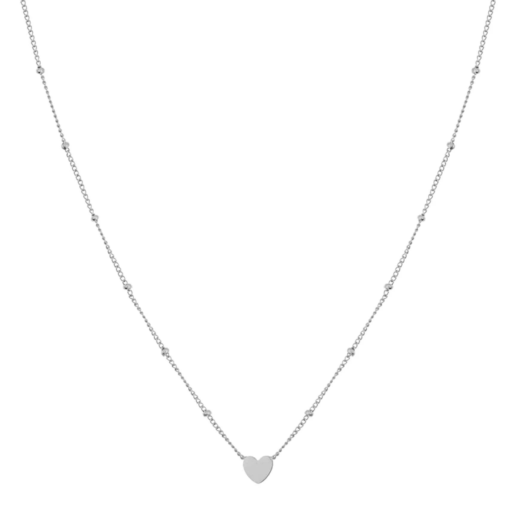 Stainless steel NECKLACE SHARE CLOSED HEART - CHILD - SILVER