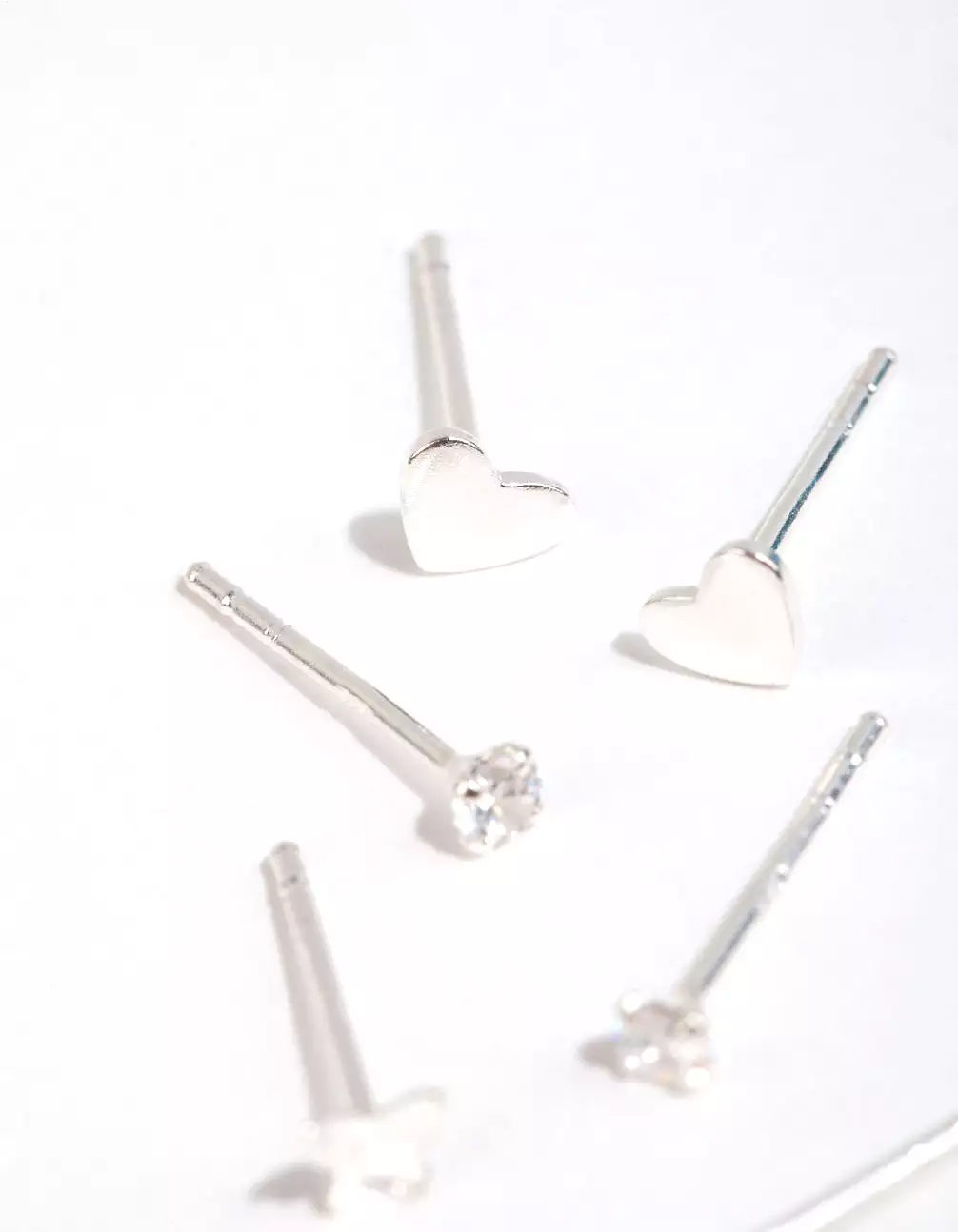 Sterling Silver Heart & Butterfly Stud Earring Pack