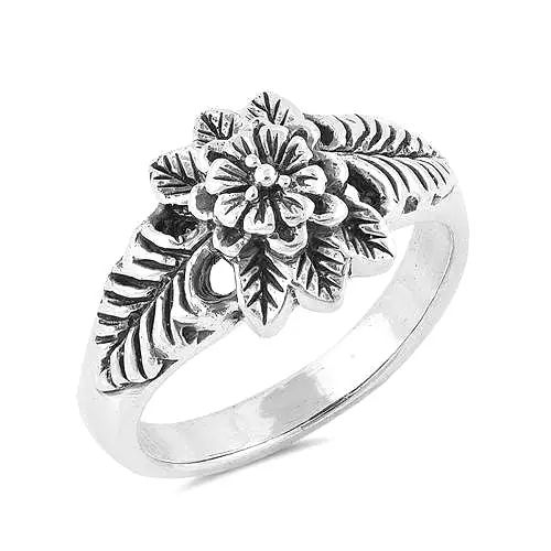 Sterling Silver Plumeria Flower Ring