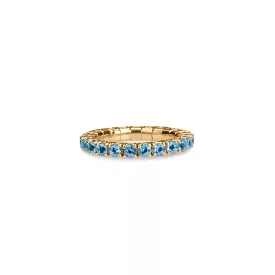 Stretch & Stack Aquamarine Eternity Rings, .6-3.0 Carats