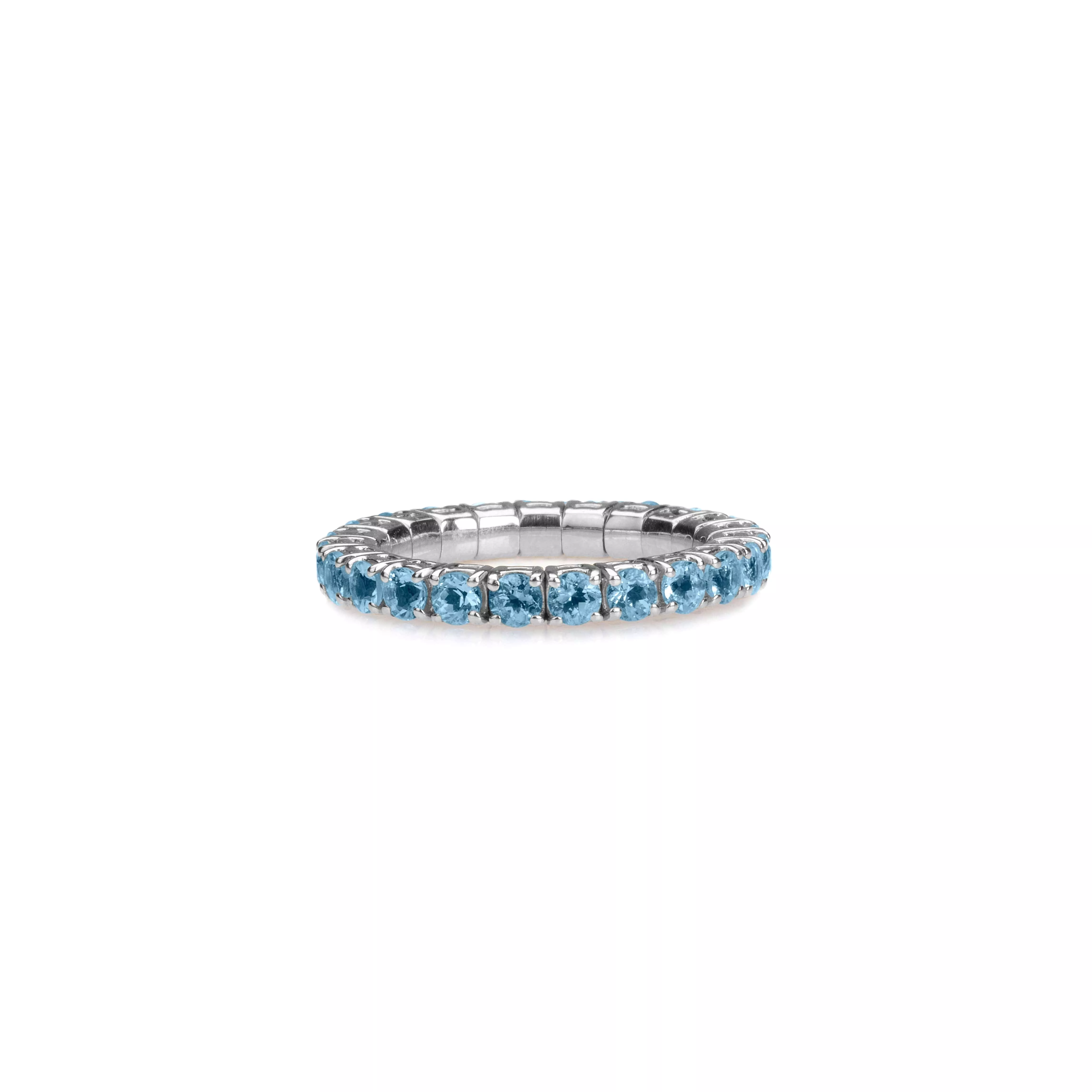 Stretch & Stack Aquamarine Eternity Rings, .6-3.0 Carats