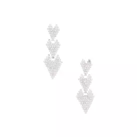 Triple Rhinestone Heart Earring