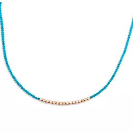 Turquoise & 14K Gold Beaded Necklace