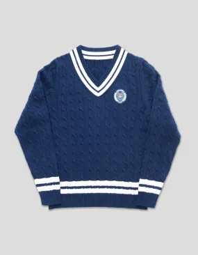 V NECK CRICKET SWEATER - YALE