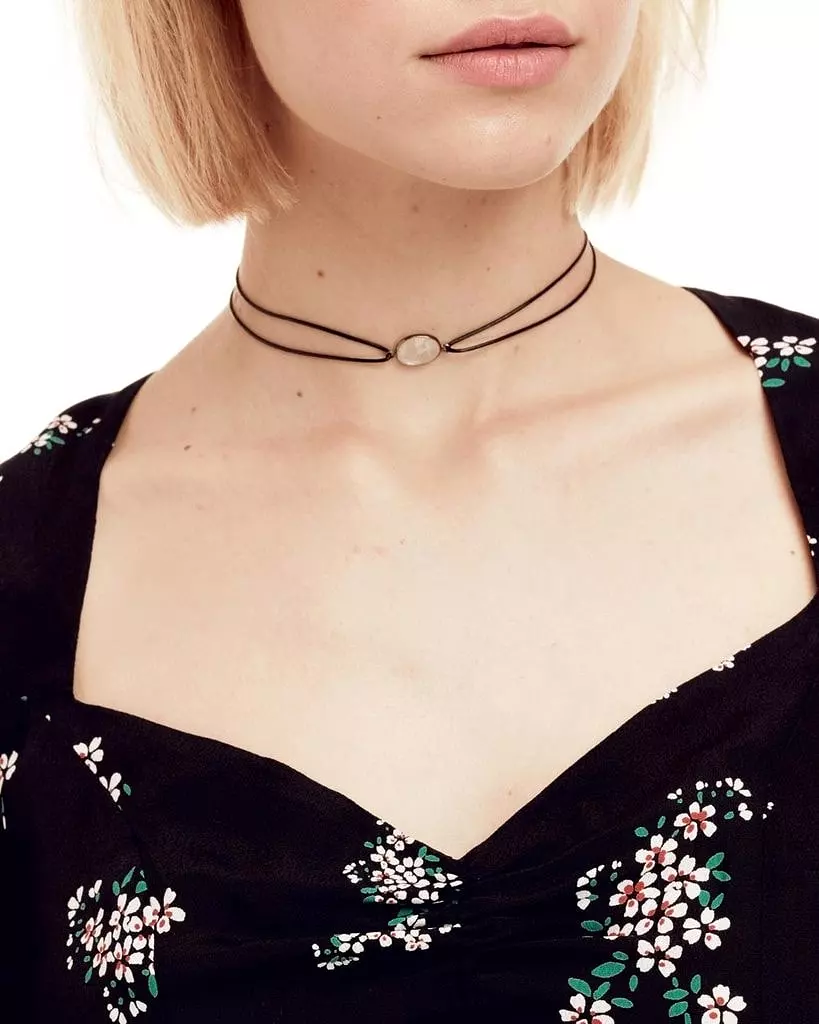 Vanessa Mooney The Maiden Moonstone Double Leather Choker - Gold