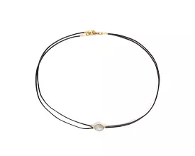 Vanessa Mooney The Maiden Moonstone Double Leather Choker - Gold