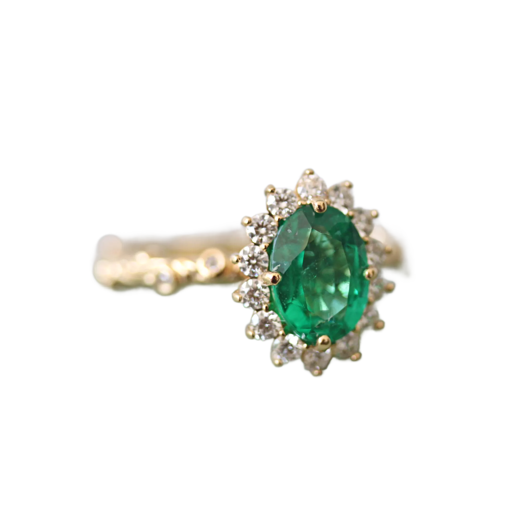 Victorian Style Emerald Engagement Ring