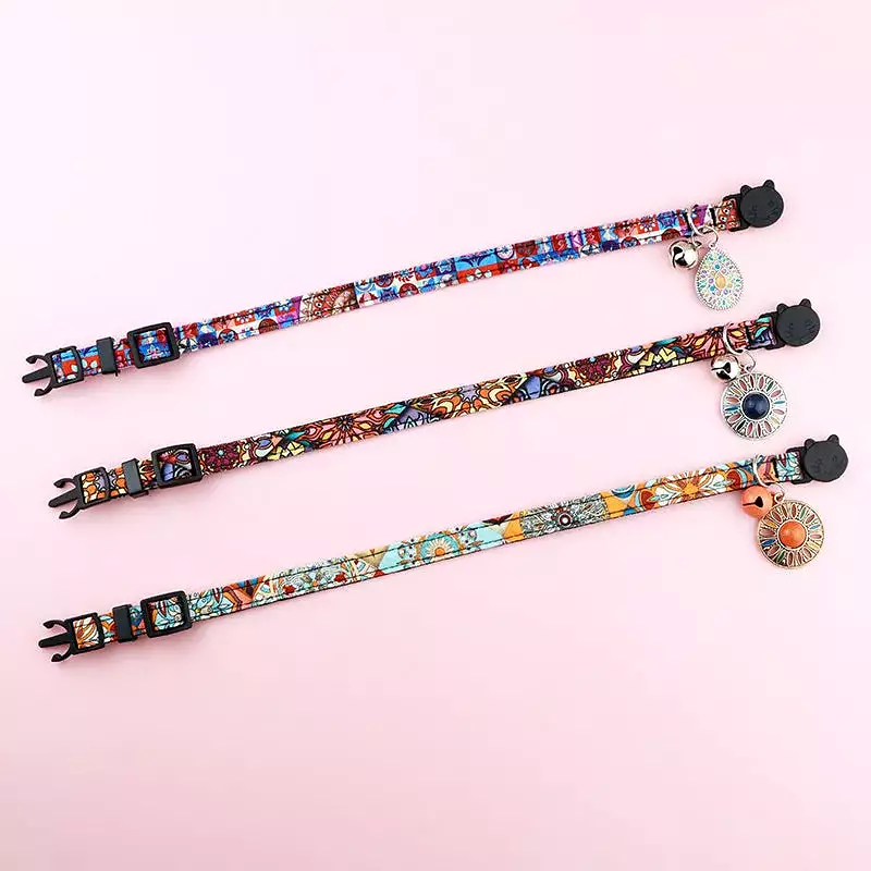 Vintage Style Cat Collar Personalized Pendant With Bell Adjustable Pet Puppy Necklace Fashions Dress Up Cat Accessories