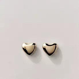 Voluptuous Heart Earrings Small, Gold