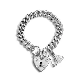 Von Treskow Sterling SILVER SMALL MAMA HEART PADLOCK BRACELET