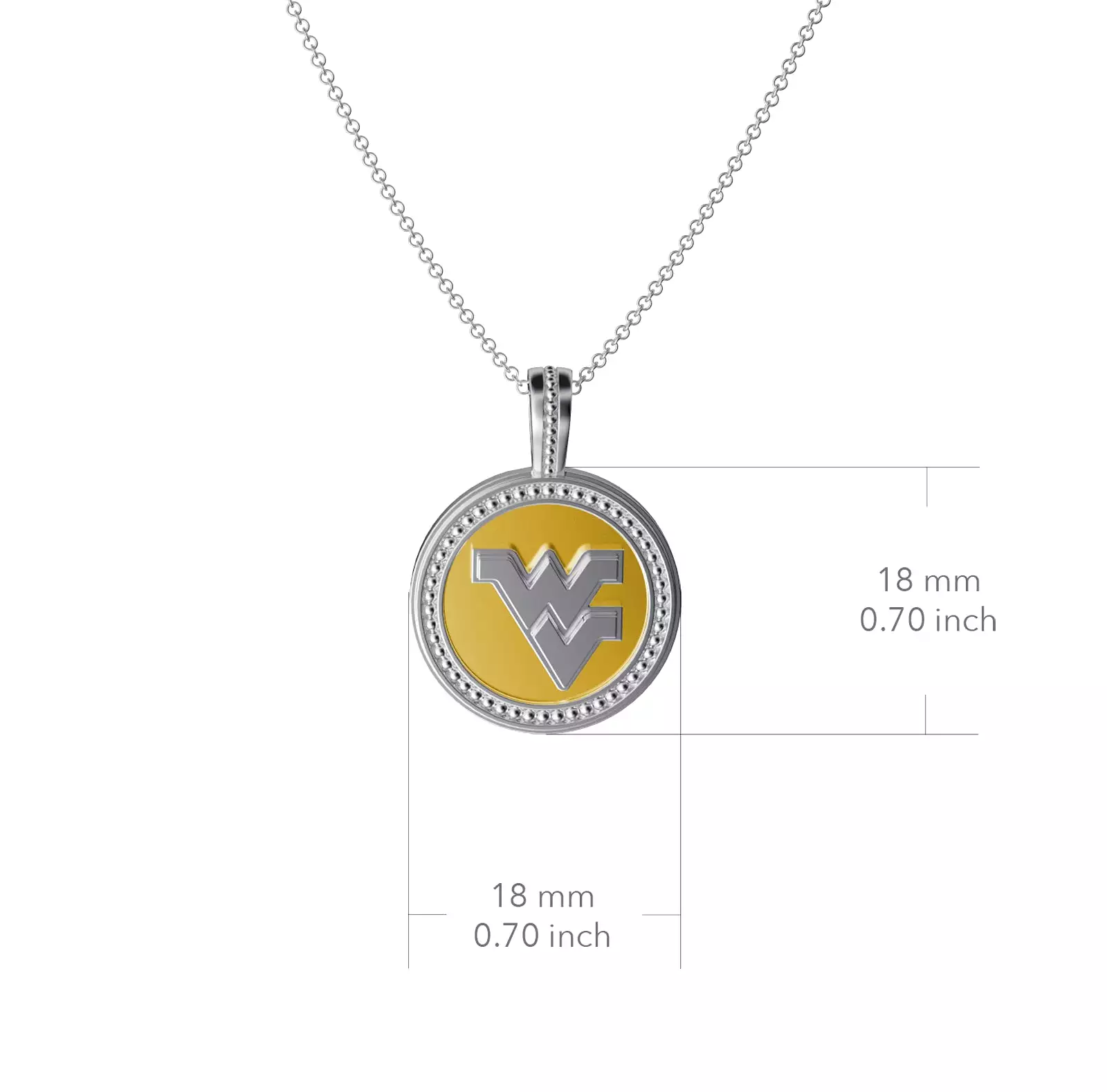 West Virginia University Coin Pendant Necklace - Enamel