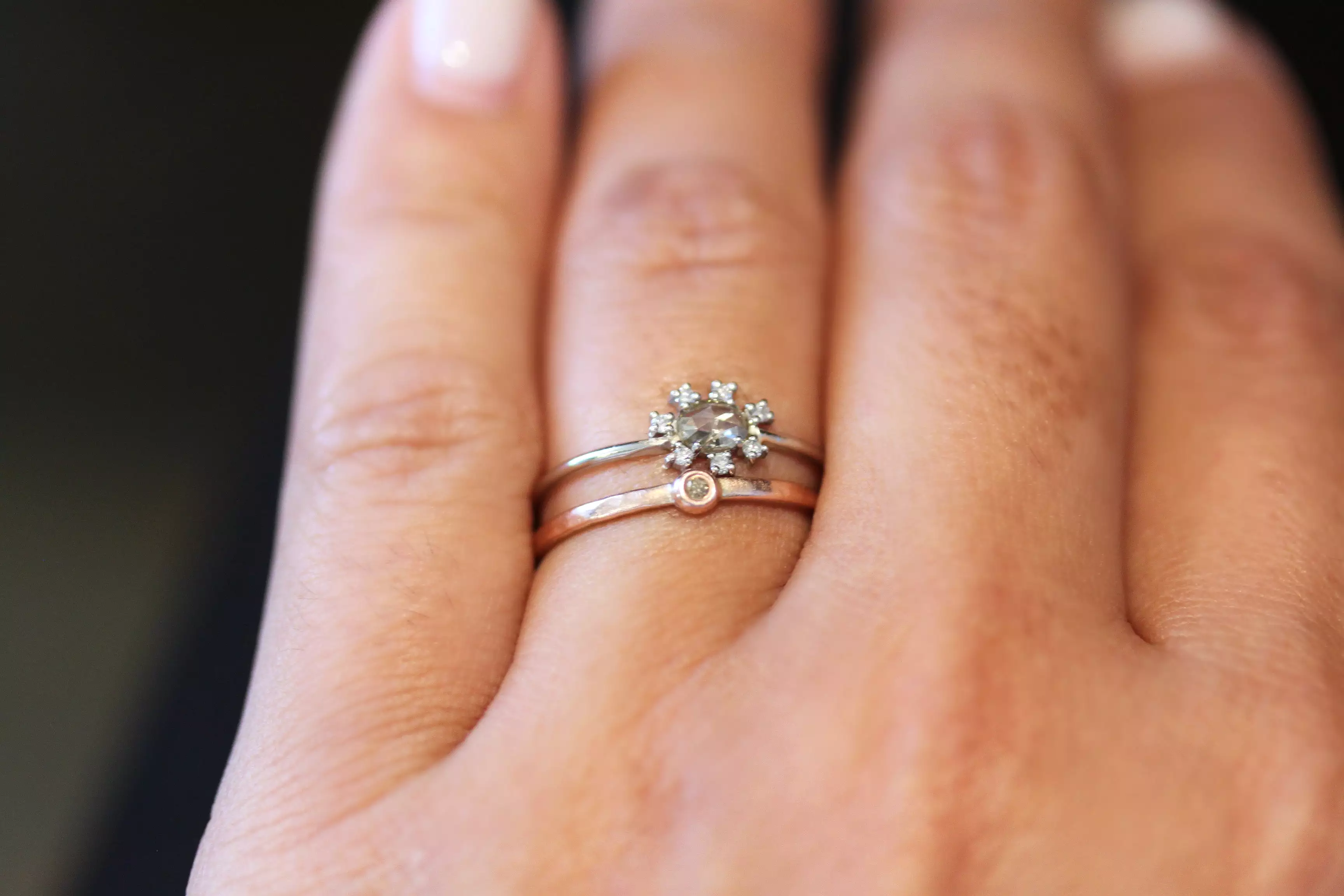 White Gold & Diamond Flower Ring