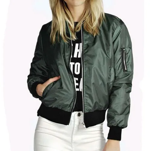 Women's Casual Solid Color Zipper Zipper Coat Jacket