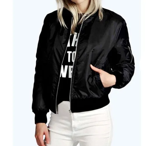 Women's Casual Solid Color Zipper Zipper Coat Jacket